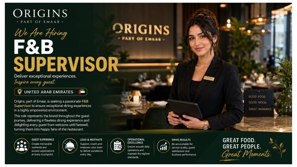 F&B Supervisor Jobs UAE 2026