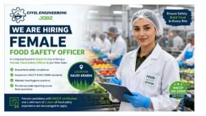 Female Food Safety Officer Jobs Saudi Arabia 2026 