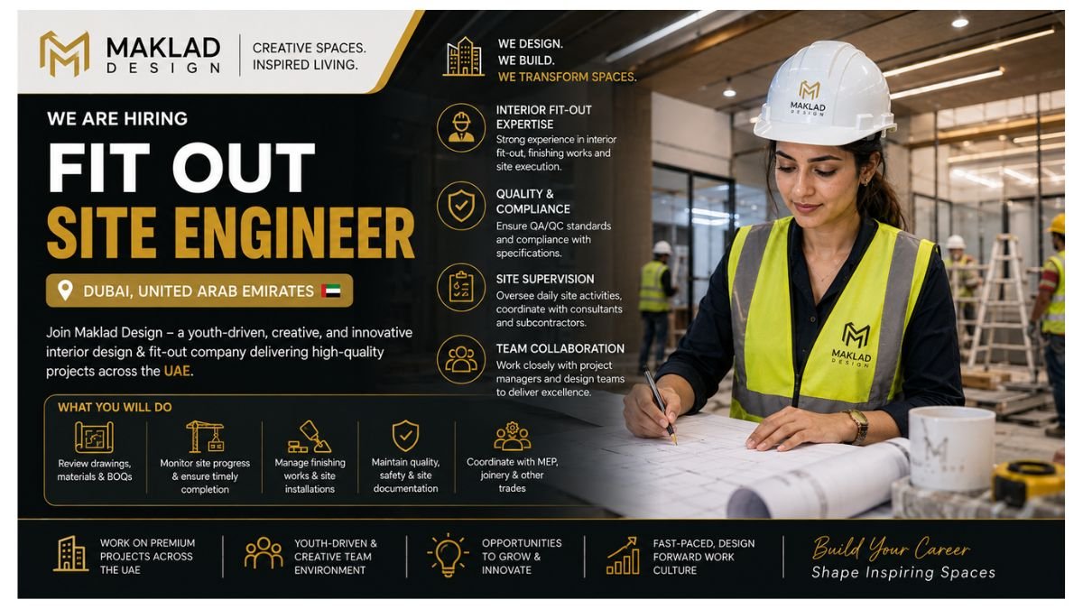 Fit Out Site Engineer Jobs Dubai UAE 2026