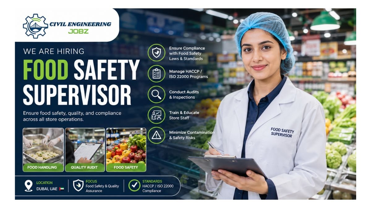 Food Safety Supervisor Jobs Dubai 2026