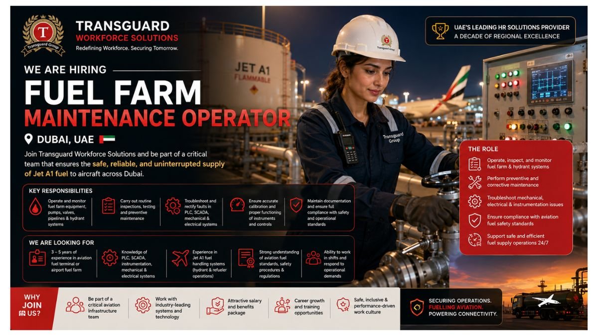 Fuel Farm Maintenance Operator Jobs Dubai 2026