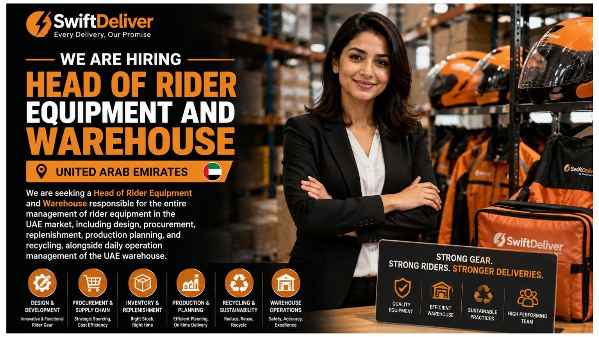 Head of Rider Equipment and Warehouse Jobs UAE 2026