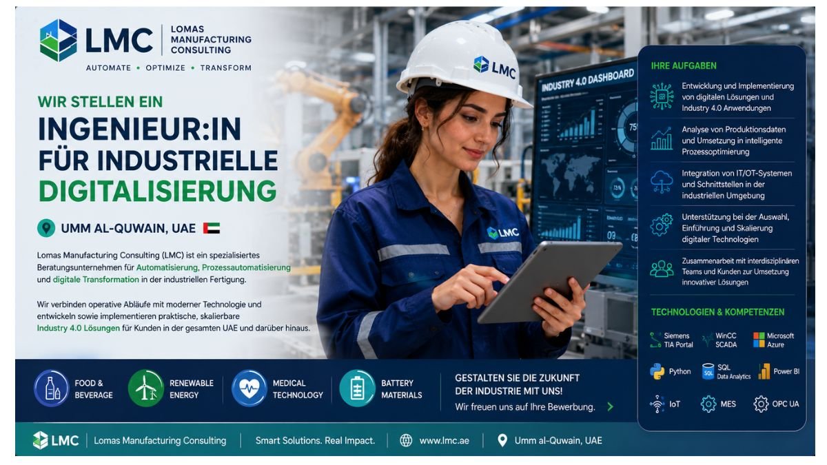 Ingenieur Industrielle Digitalisierung Jobs UAE 2026