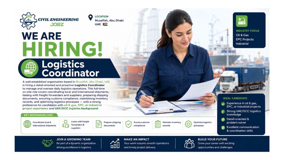 Logistics Coordinator Jobs Musaffah Abu Dhabi UAE 2026