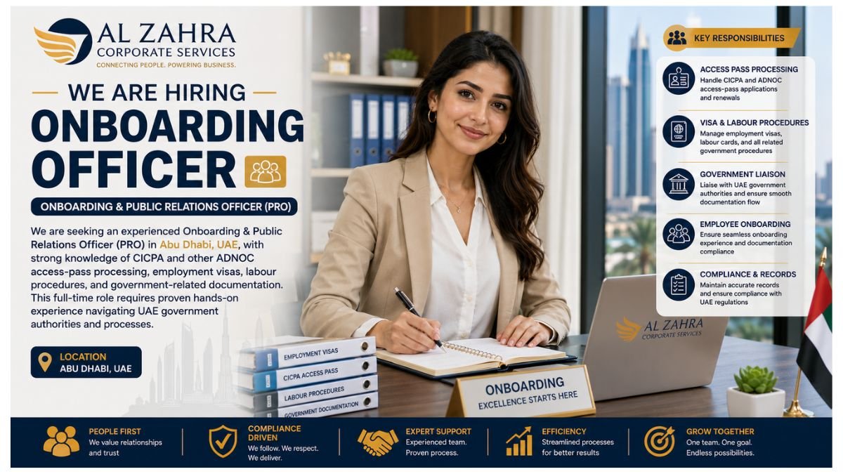 Onboarding Officer Jobs UAE 2026