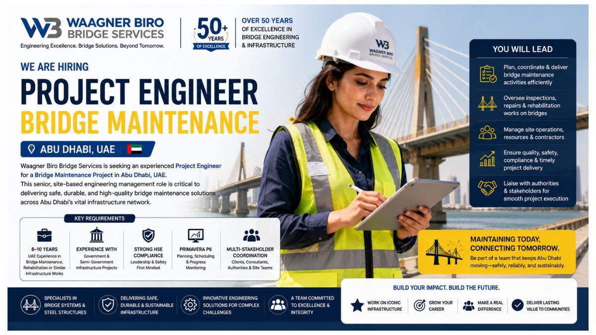 Project Engineer Bridge Maintenance Jobs Abu Dhabi UAE 2026 