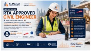 RTA Approved Civil Engineer Jobs Dubai UAE 2026