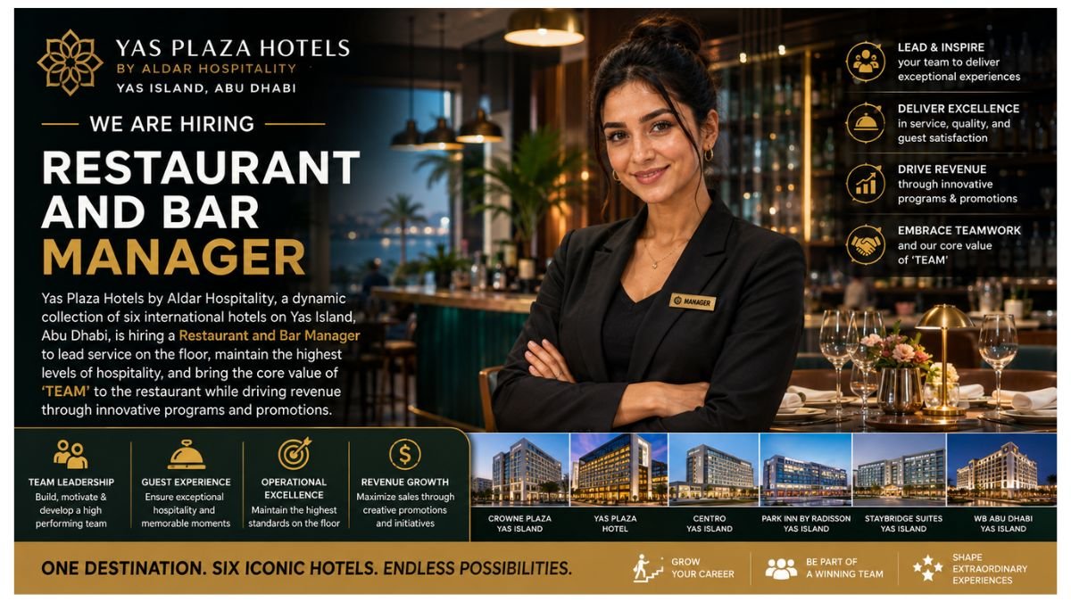 Restaurant and Bar Manager Jobs Abu Dhabi 2026