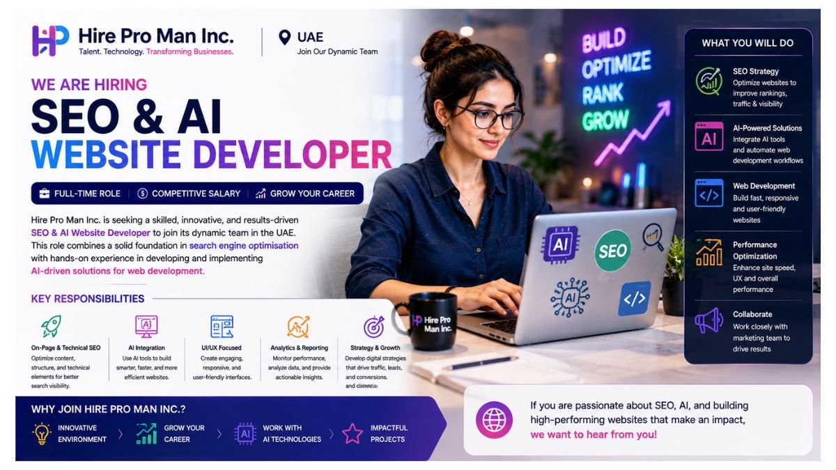 SEO & AI Website Developer Jobs UAE 2026 