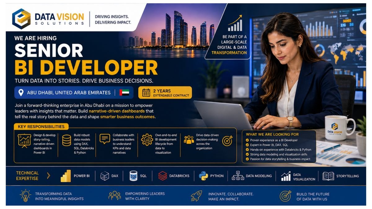 Senior BI Developer Jobs Abu Dhabi UAE 2026
