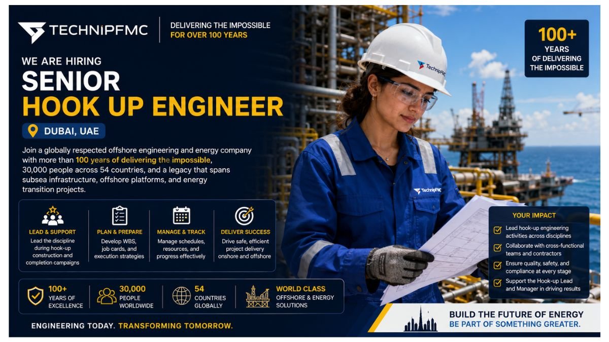 Senior Hook Up Engineer Jobs Dubai UAE 2026