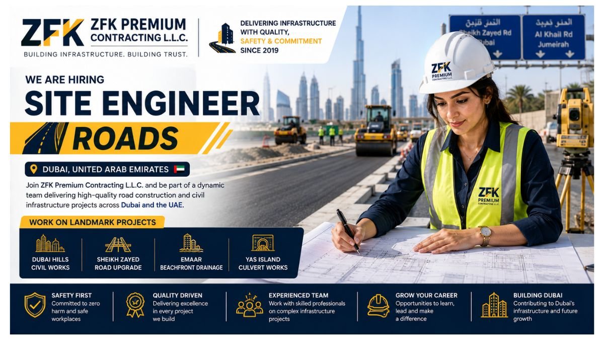 Site Engineer Roads Jobs Dubai UAE 2026 