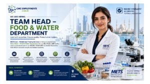 Team Head – Food & Water Department Jobs Abu Dhabi UAE 2026 