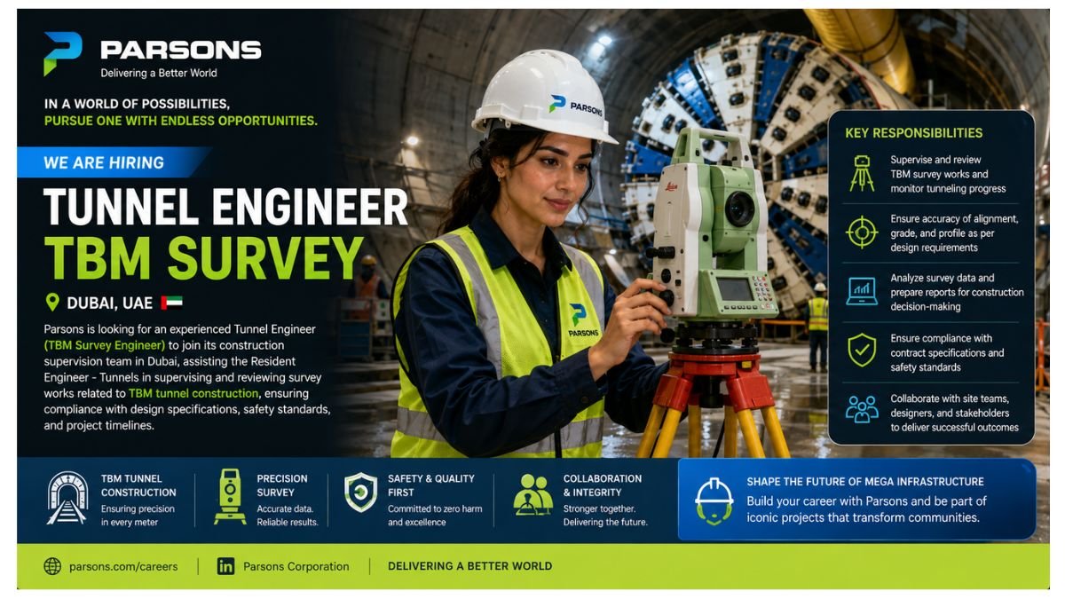 Tunnel Engineer TBM Survey Jobs Dubai 2026