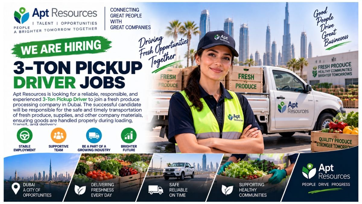 3-Ton Pickup Driver Jobs UAE 2026