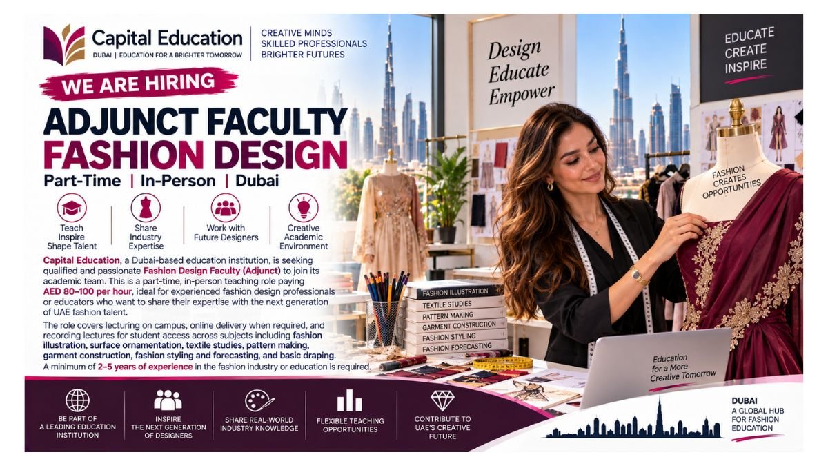 Adjunct Faculty Fashion Design Jobs Dubai UAE 2026