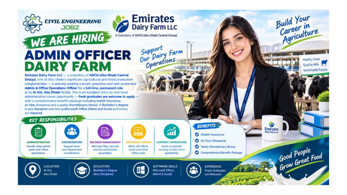 Admin Officer Dairy Farm Jobs Al Ain Abu Dhabi UAE 2026