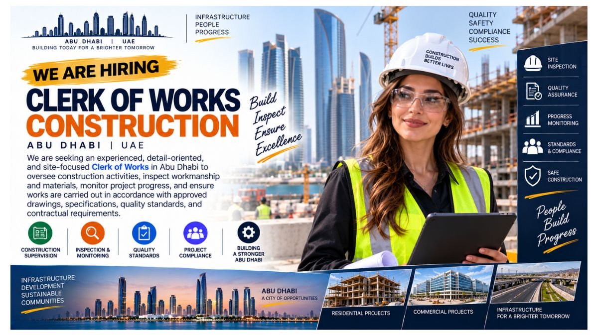Clerk of Works Construction Jobs Abu Dhabi 2026