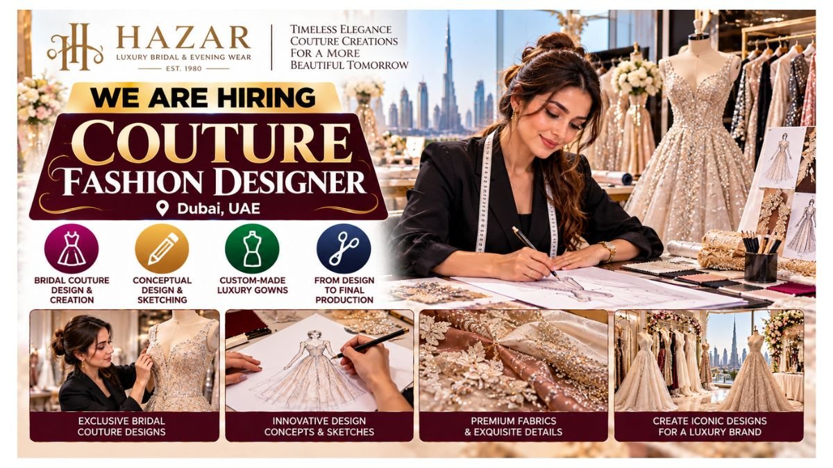 Couture Fashion Designer Jobs Dubai UAE 2026