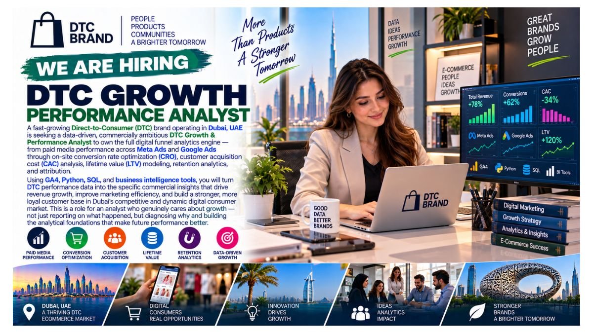 DTC Growth Performance Analyst Jobs Dubai UAE 2026