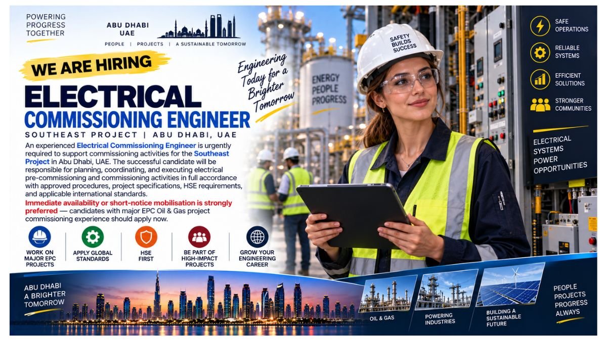 Electrical Commissioning Engineer Jobs Abu Dhabi UAE 2026 