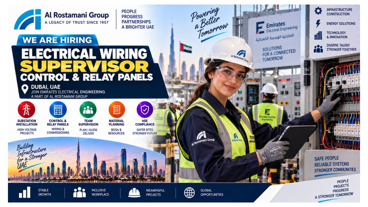 Electrical Wiring Supervisor Control Relay Panels Jobs Dubai UAE 2026