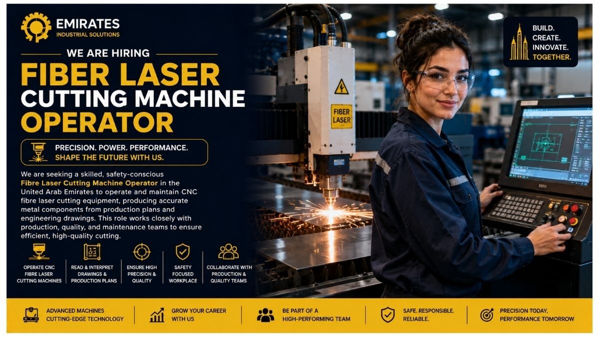 Fiber Laser Cutting Machine Operator Jobs UAE 2026