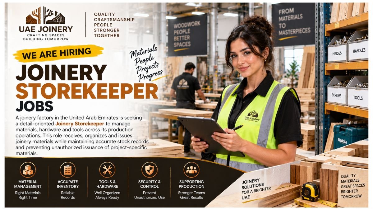 Joinery Storekeeper Jobs UAE 2026