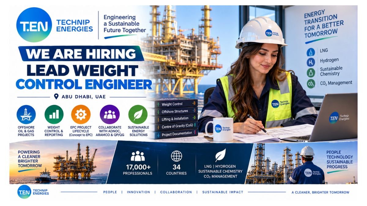 Lead Weight Control Engineer Jobs Abu Dhabi UAE 2026