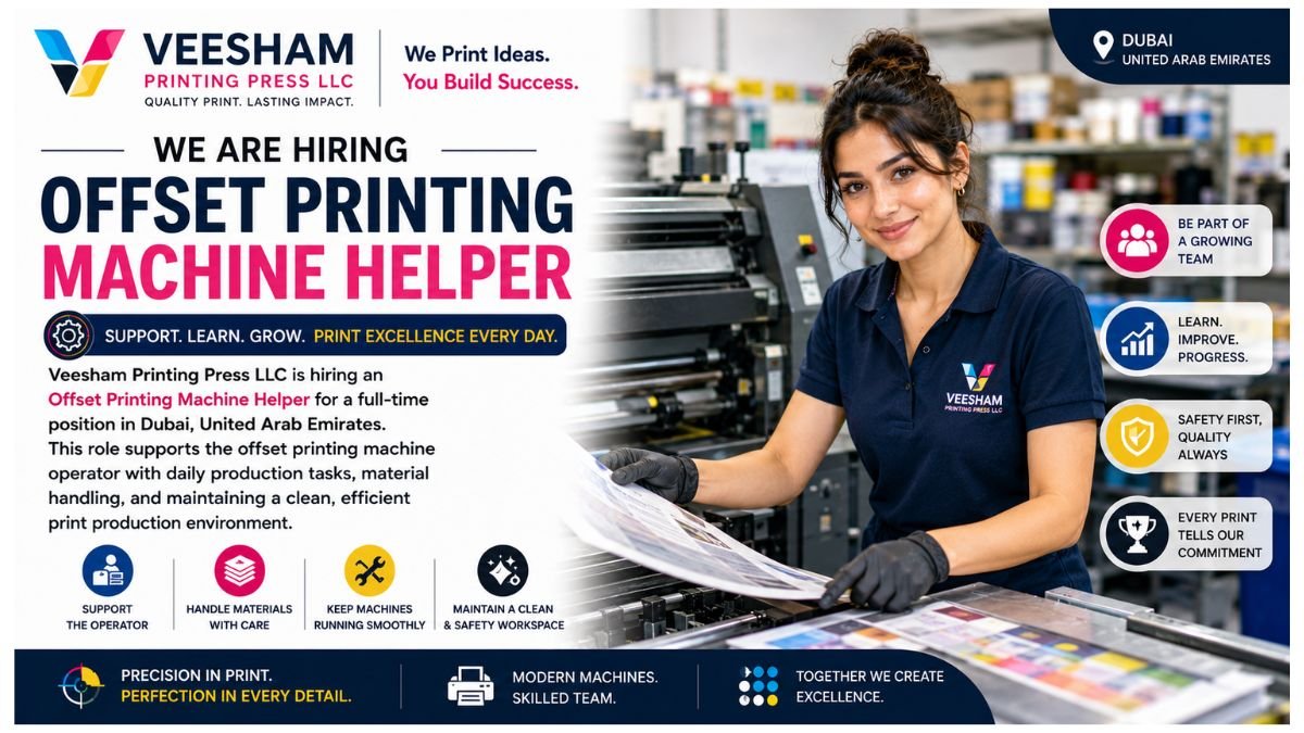 Offset Printing Machine Helper Jobs UAE 2026