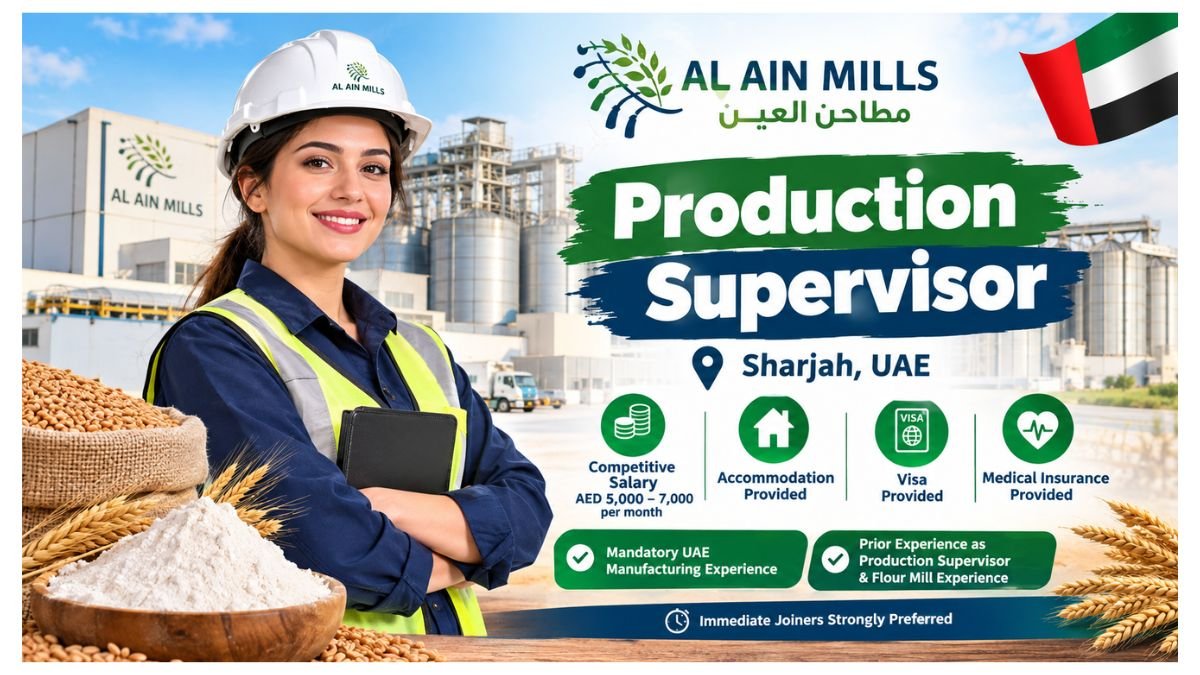 Production Supervisor Jobs Sharjah UAE 2026