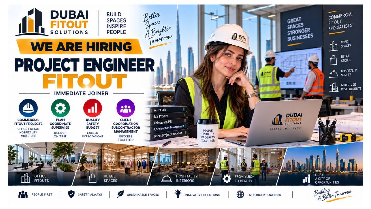 Project Engineer Fitout Immediate Joiner Jobs Dubai UAE 2026 