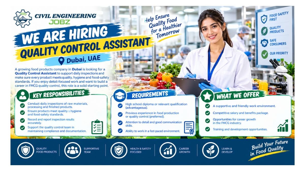 Quality Control Assistant Jobs Dubai 2026