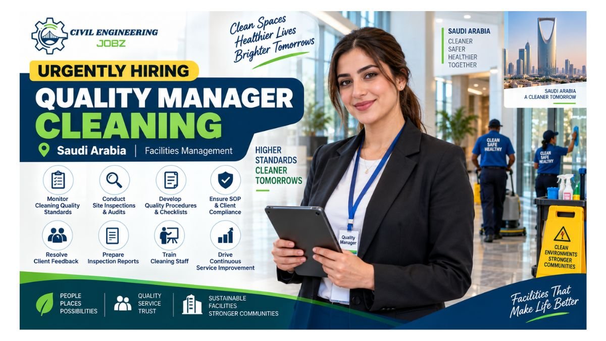 Quality Manager Cleaning Jobs Saudi Arabia 2026 