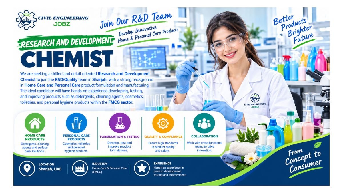 Research And Development Chemist Jobs Sharjah UAE 2026