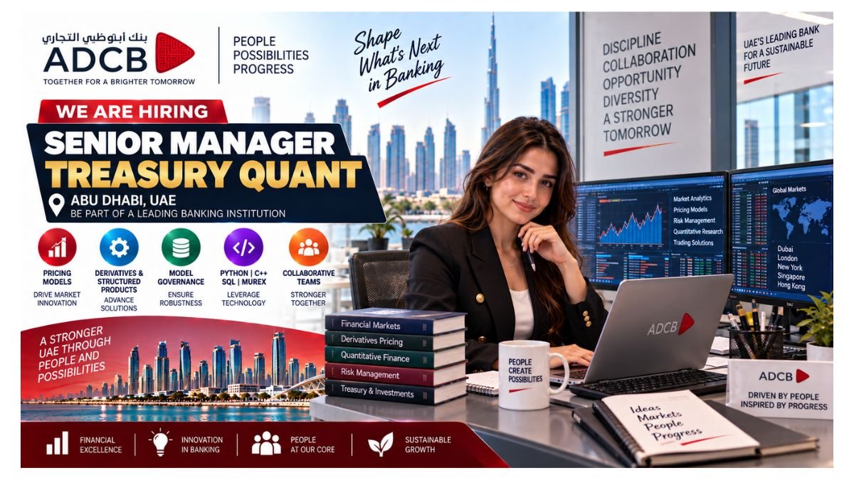 Senior Manager Treasury Quant Jobs Abu Dhabi UAE 2026