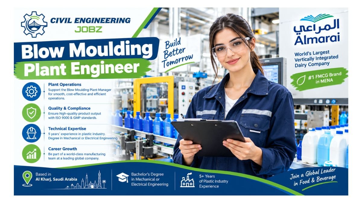 Blow Moulding Plant Engineer Jobs Almarai Al Kharj Saudi Arabia 2026 