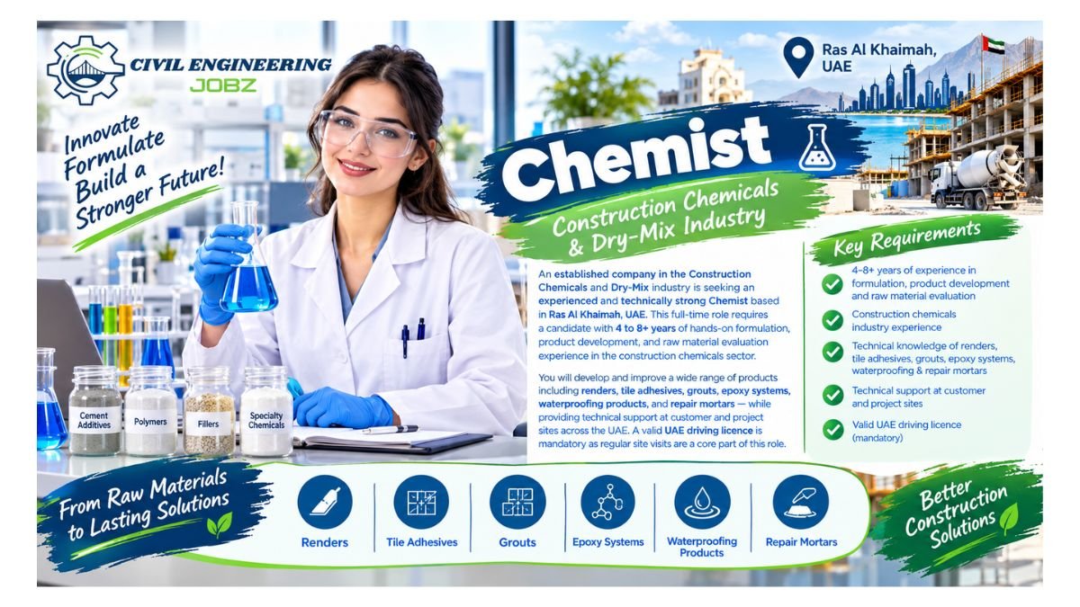 Chemist Jobs Ras Al Khaimah UAE 2026