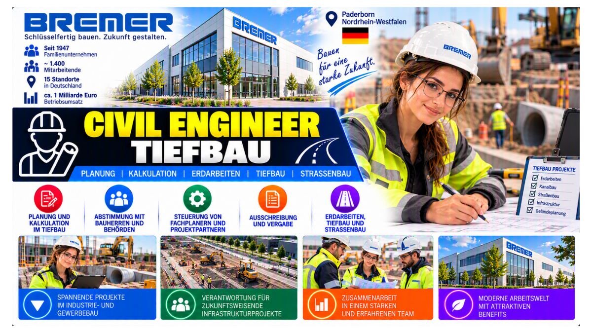 Civil Engineer Tiefbau Jobs Paderborn North Rhine-Westphalia Germany 2026