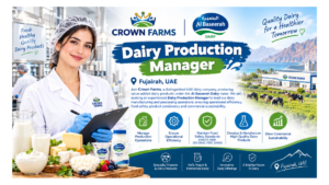 Dairy Production Manager Jobs Fujairah UAE 2026