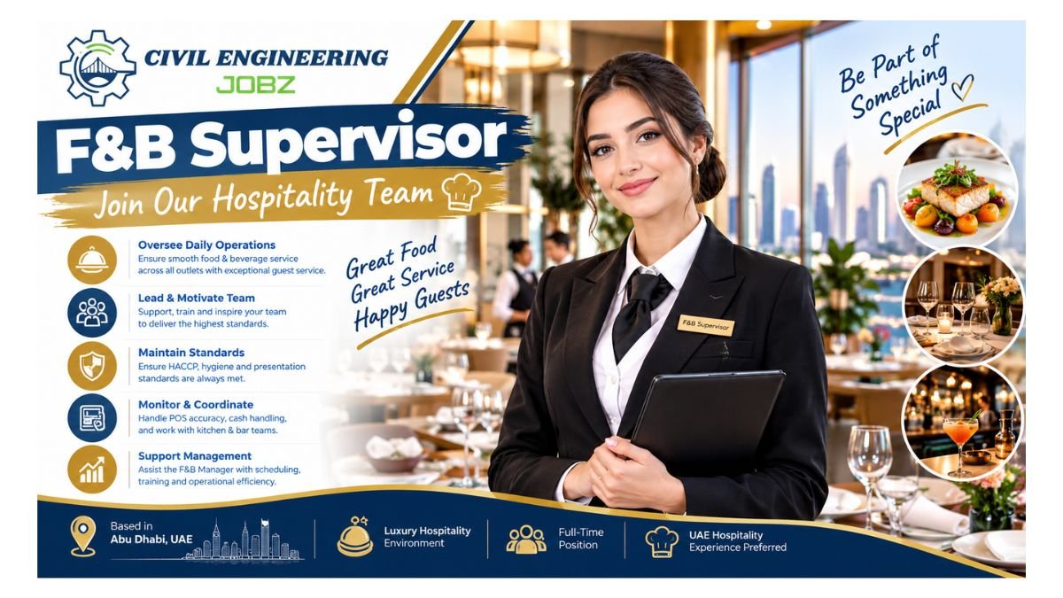F&B Supervisor Jobs Abu Dhabi UAE 2026
