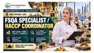 FSQA Specialist HACCP Coordinator Jobs Abu Dhabi UAE 2026 