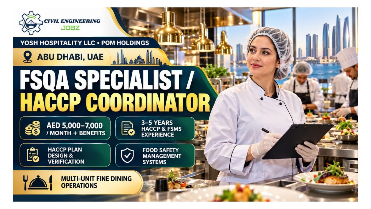 FSQA Specialist HACCP Coordinator Jobs Abu Dhabi UAE 2026 