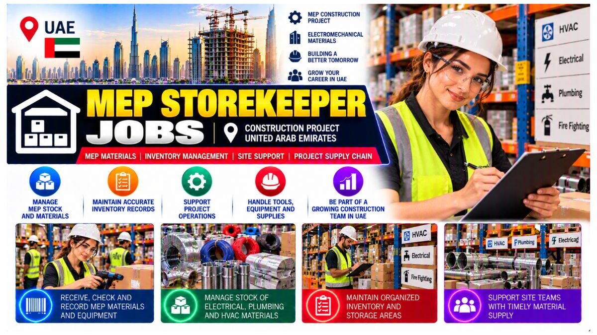 MEP Storekeeper Jobs UAE 2026