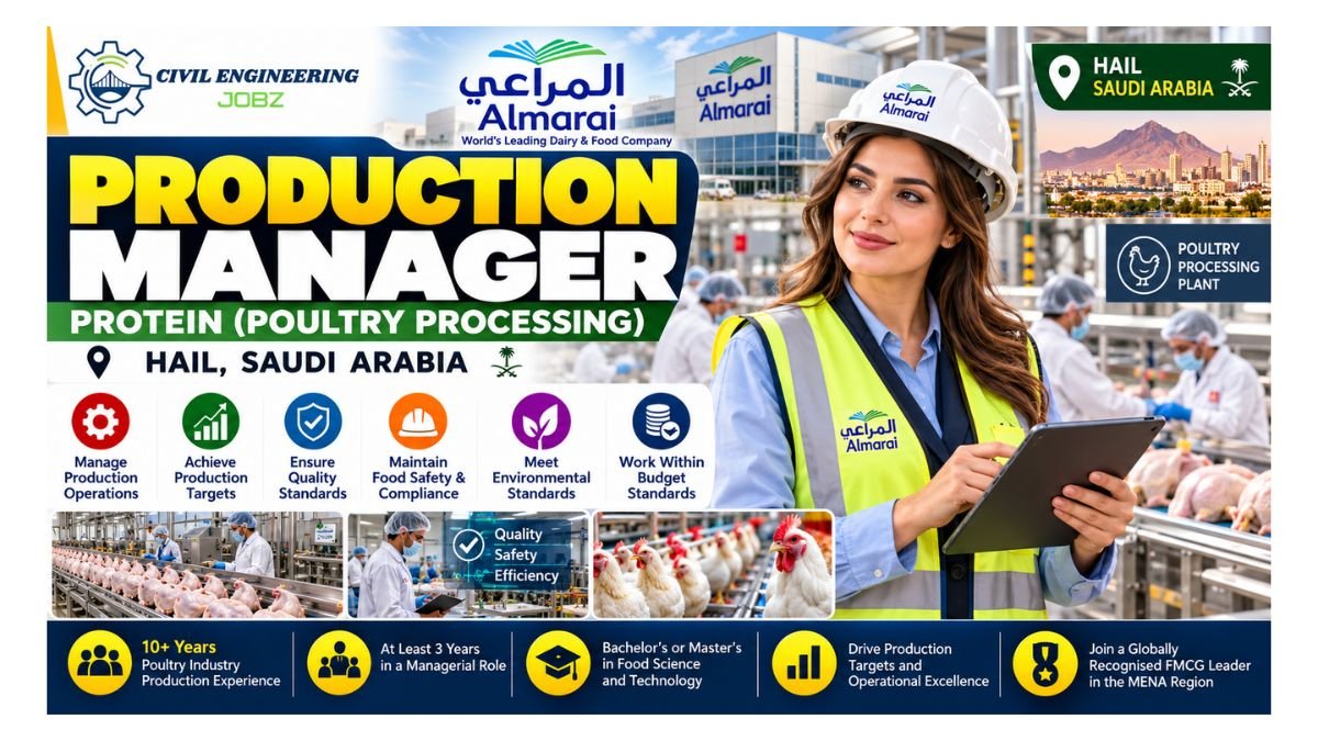 Production Manager Jobs Almarai Hail Saudi Arabia 2026