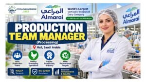 Production Team Manager Jobs Almarai Hail Saudi Arabia 2026