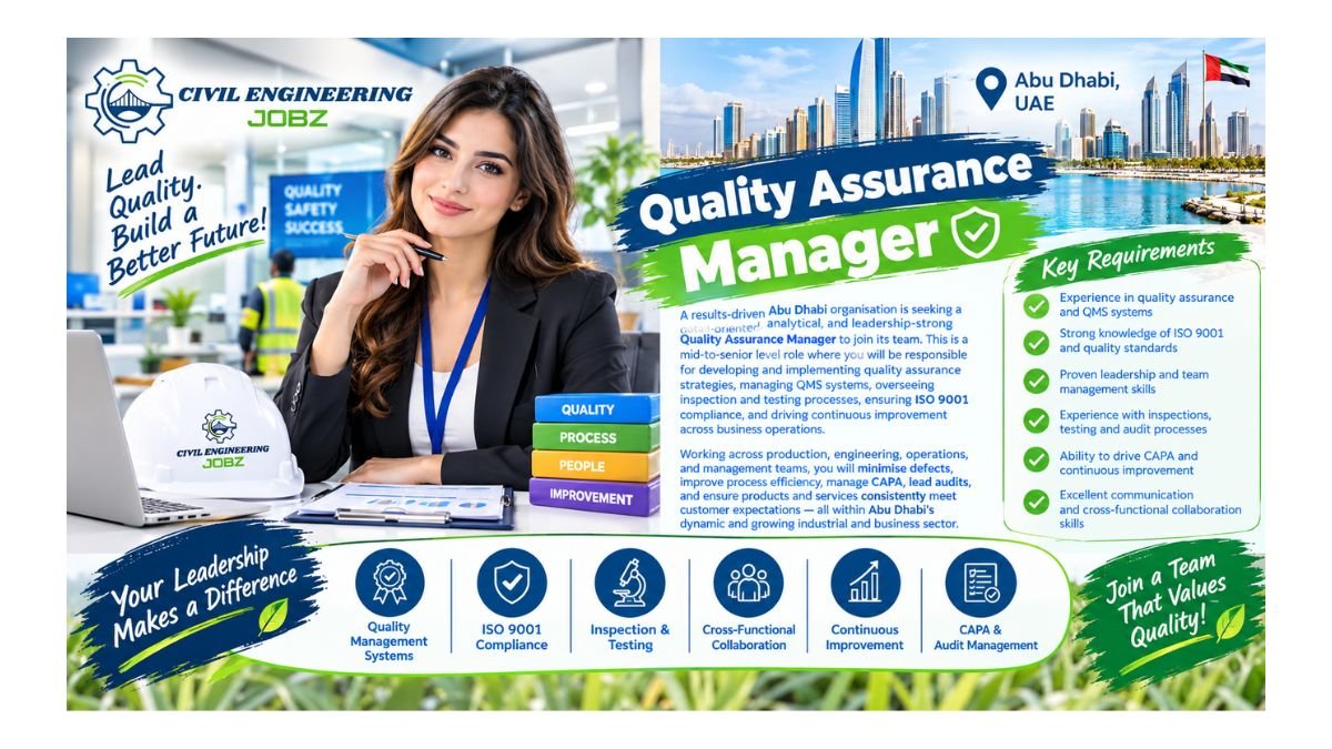 Quality Assurance Manager Jobs Abu Dhabi UAE 2026