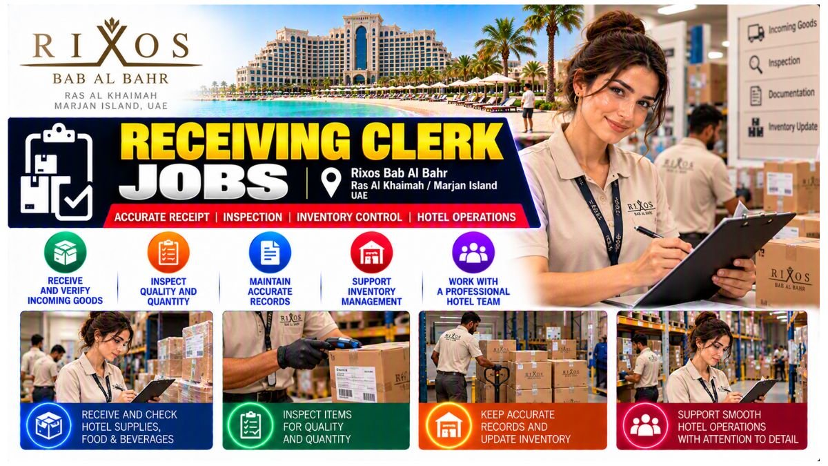 Receiving Clerk Jobs Ras Al Khaimah UAE 2026