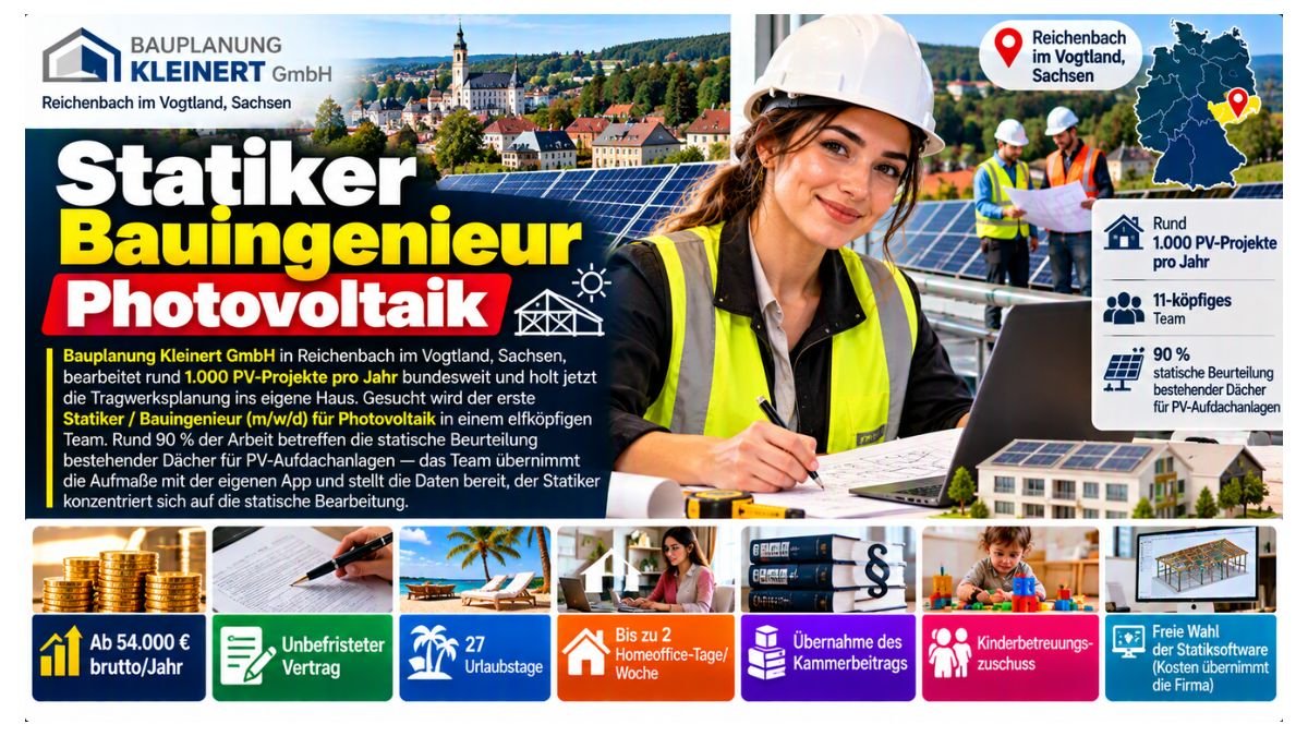 Statiker Bauingenieur Photovoltaik Jobs Germany 2026 