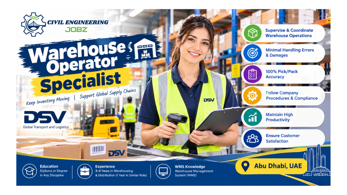 Warehouse Operator Specialist Jobs Abu Dhabi UAE 2026
